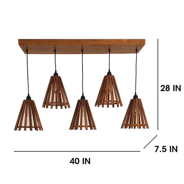 Funnel Brown 5 Series Hanging Lamp - WoodenTwist