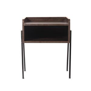 Industrial Style Side Table, 2 Shelves, Bedside Table, Open Storage - WoodenTwist