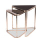 Pair of Triangle Marble Black Coffee Side Table, Nightstand - WoodenTwist
