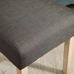 Button Tufted Parsons Chairs in Teak Wood (Set of 2) - WoodenTwist