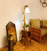 Gerard Wooden Floor Lamp with Brown Base and Jute Fabric Lampshade - WoodenTwist