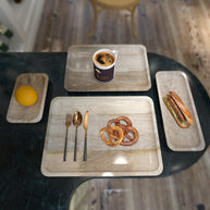 Solid Mango Wood Premium Tray Platter Set of 4 - Group