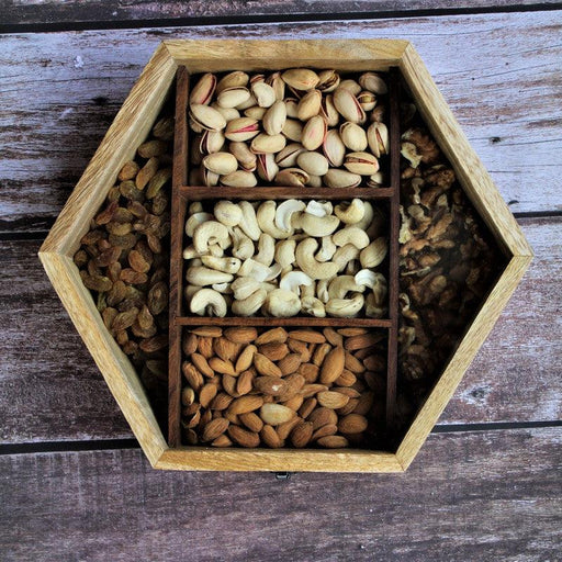 Handcrafted Wooden Dry Fruit Storage Box - WoodenTwist