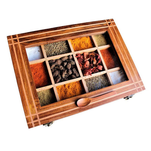 Handcrafted Mixed Wood Spice Box - WoodenTwist