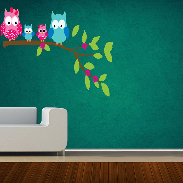 Owl Family Wall Sticker - WoodenTwist