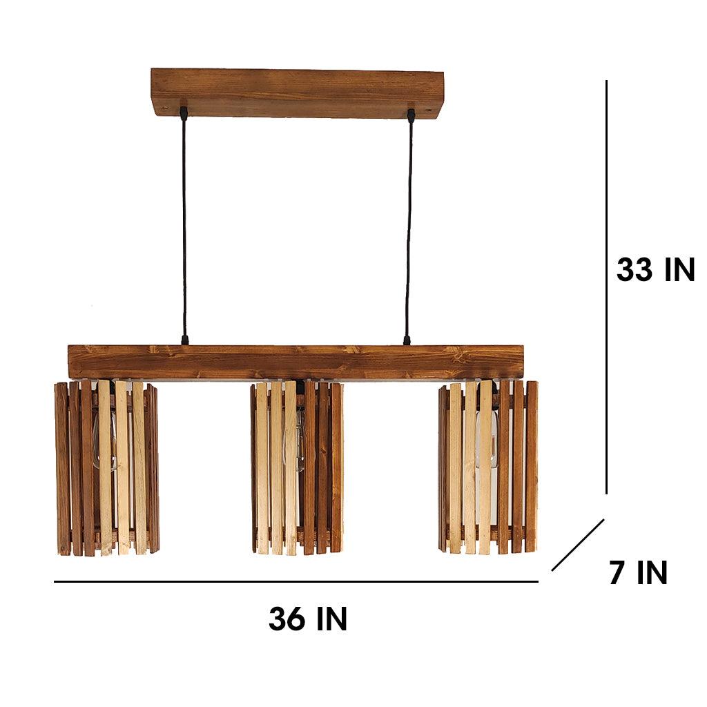 Hexar Brown 3 Series Hanging Lamp - WoodenTwist