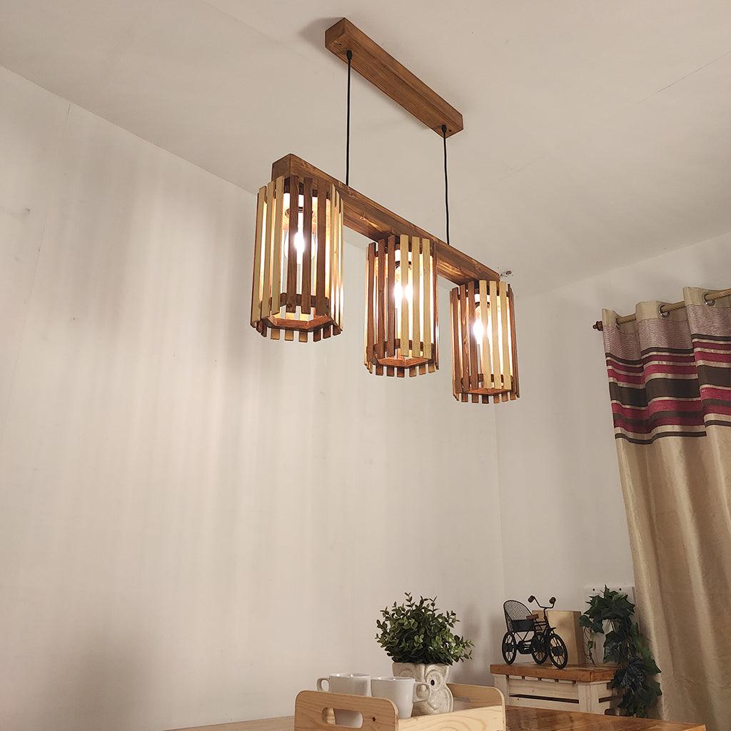 Hexar Brown 3 Series Hanging Lamp - WoodenTwist