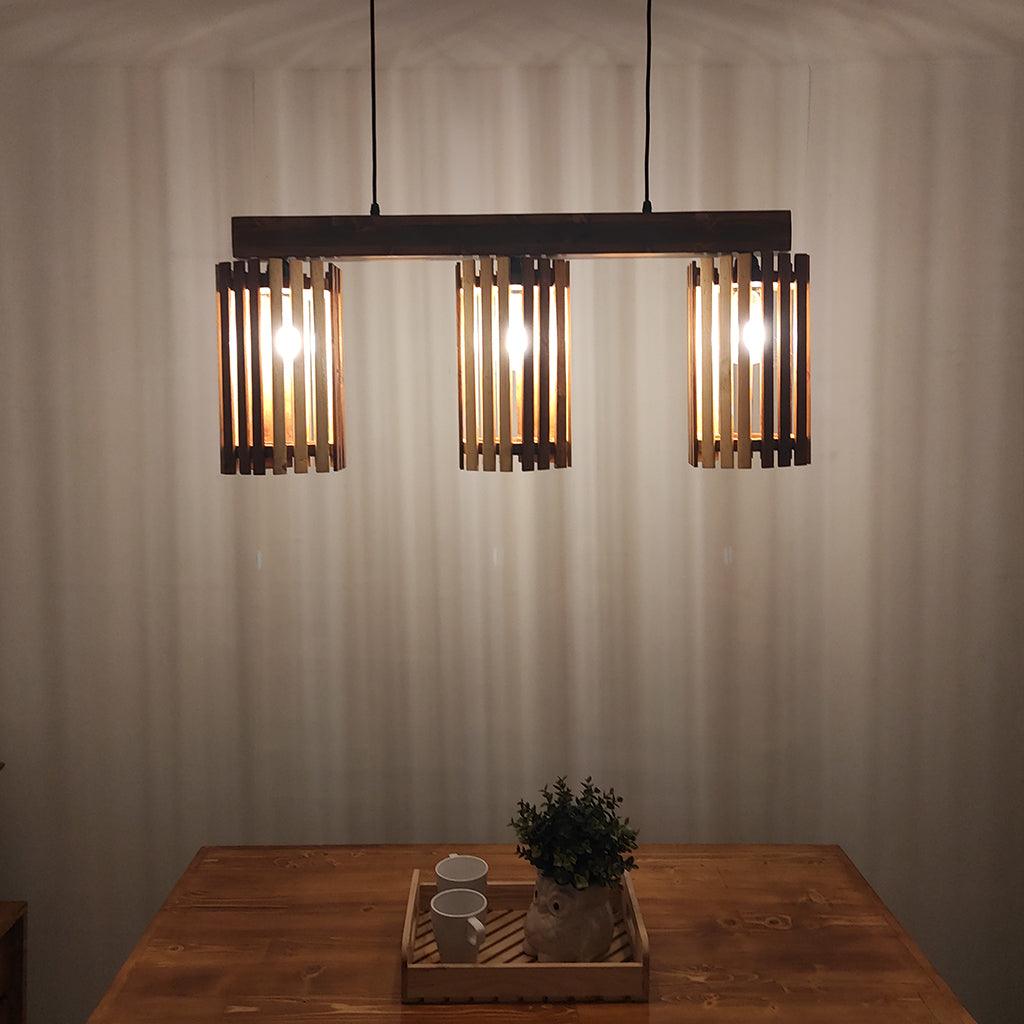 Hexar Brown 3 Series Hanging Lamp - WoodenTwist