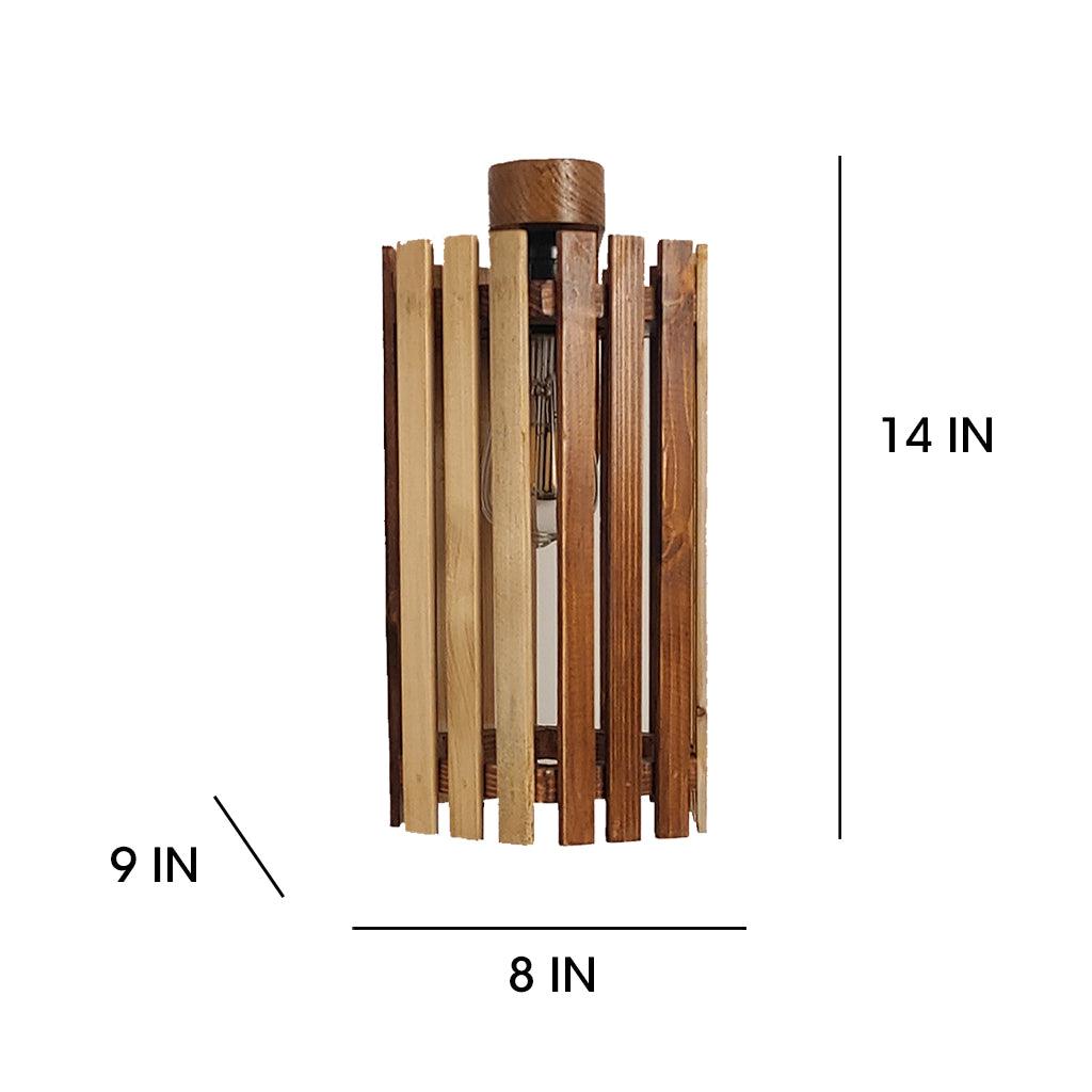 Hexa Brown Wooden Wall Light - WoodenTwist