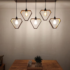 Hexad Brown 5 Series Hanging Lamp - WoodenTwist