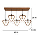 Hexad Brown 5 Series Hanging Lamp - WoodenTwist