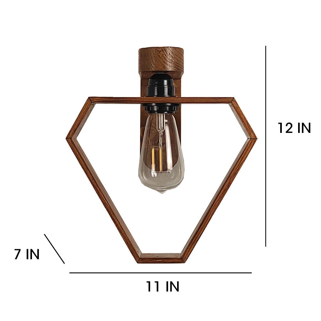 Hexad Brown Wooden Wall Light - WoodenTwist