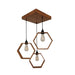 Hexagram Brown Cluster Hanging Lamp - WoodenTwist