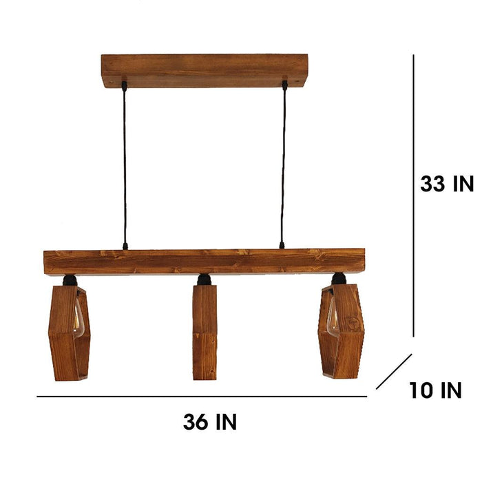 Hexagram Brown 3 Series Hanging Lamp - WoodenTwist