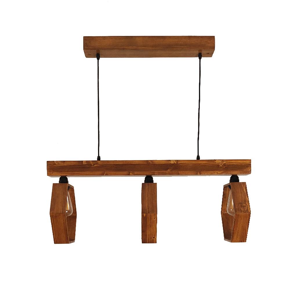 Hexagram Brown 3 Series Hanging Lamp - WoodenTwist