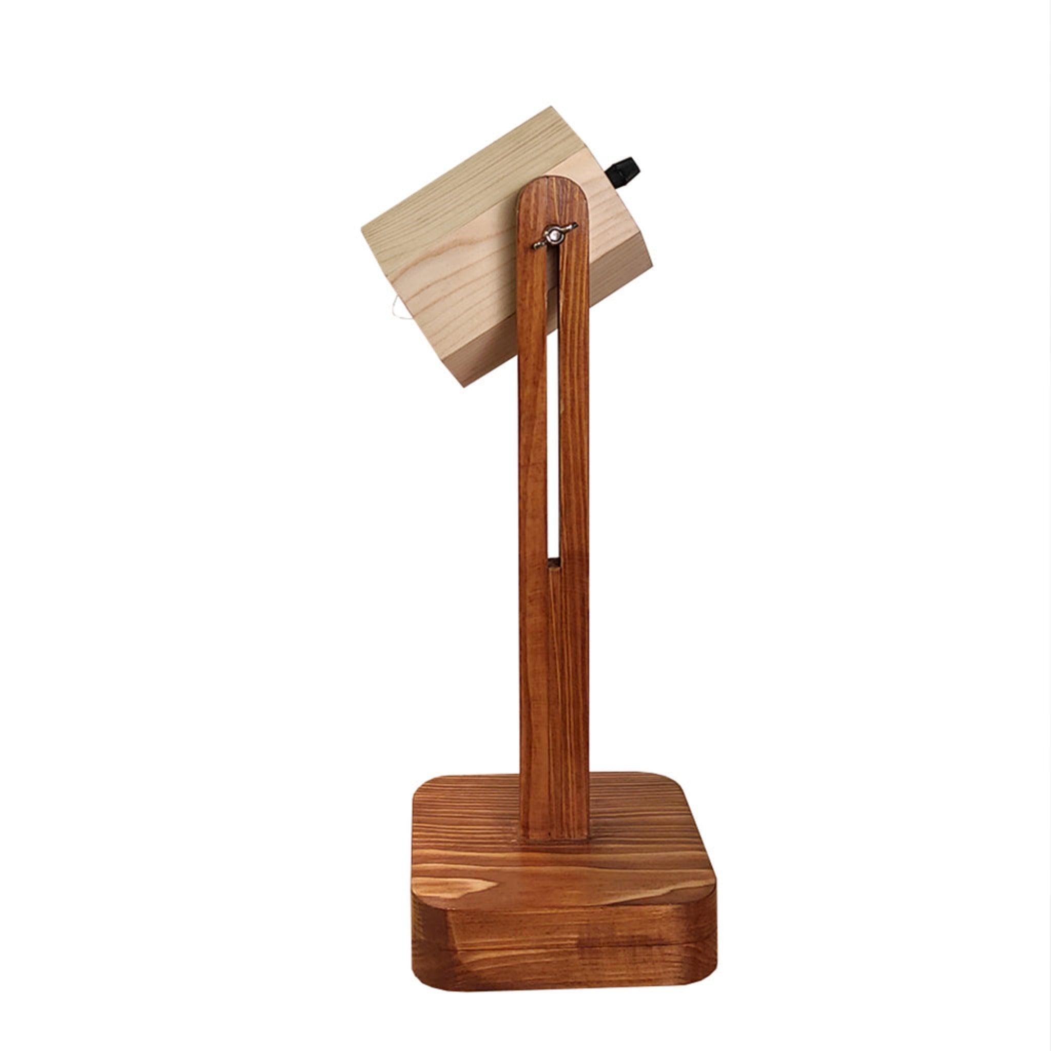 Hexspot Brown Wooden Table Lamp with Beige Wooden Lampshade - WoodenTwist