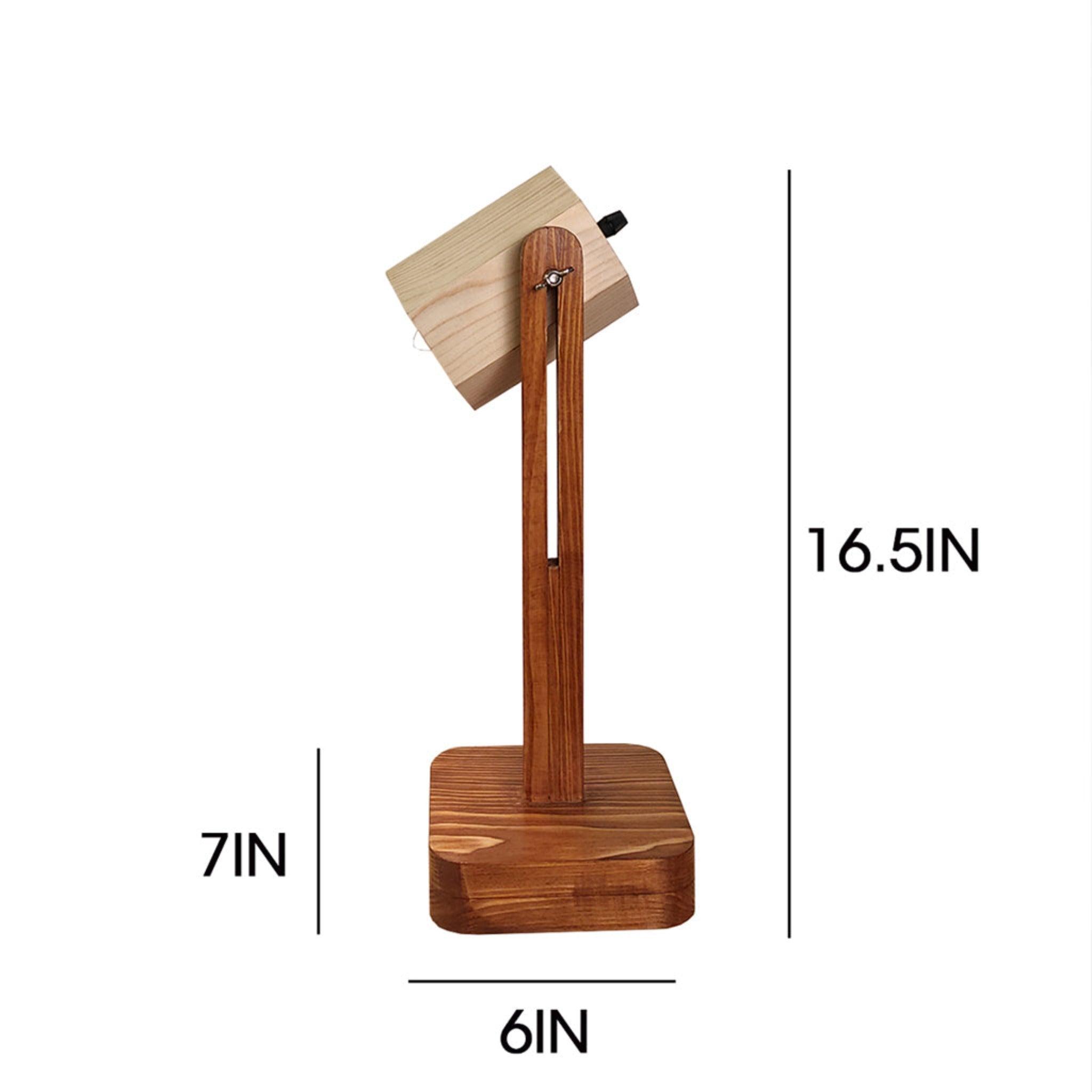 Hexspot Brown Wooden Table Lamp with Beige Wooden Lampshade - WoodenTwist