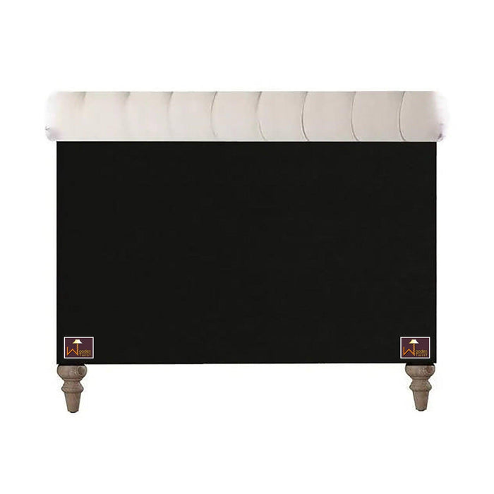 Wingback Headboard Queen Size Upholstered Panel Bed Frame for Bedroom - WoodenTwist