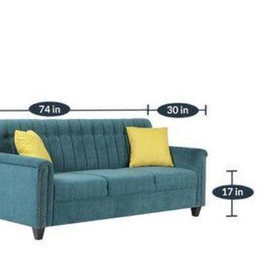 Contemporary Style Sofa Set In Blue Color - WoodenTwist