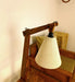 Hubert Wooden Floor Lamp with Brown Base and Jute Fabric Lampshade - WoodenTwist