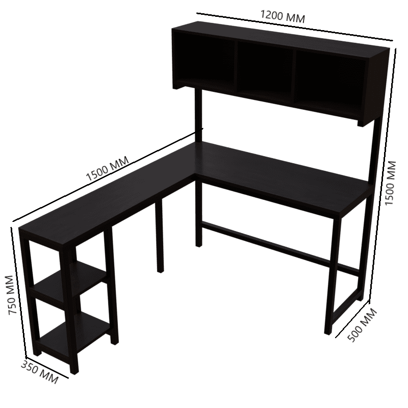 Hutch Corner Desk in Beige finish - WoodenTwist