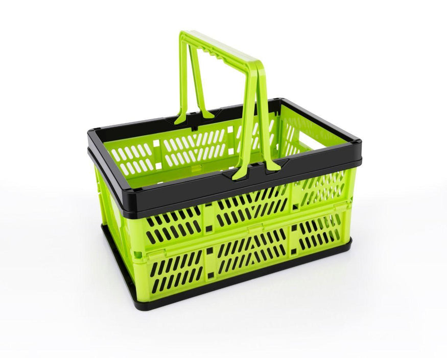 Green Plastic Portable Folding Storage Basket - WoodenTwist