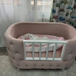 Wooden Handmade Baby Cot Sleepy Curves Cradle (Beige) - WoodenTwist