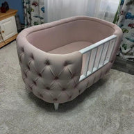 Wooden Handmade Baby Cot Sleepy Curves Cradle (Beige) - WoodenTwist