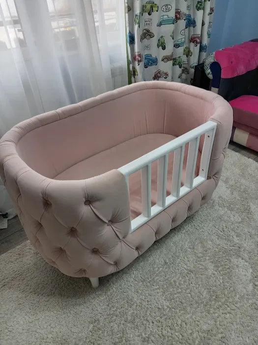 Wooden Handmade Baby Cot Sleepy Curves Cradle (Beige) - WoodenTwist