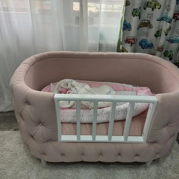 Wooden Handmade Baby Cot Sleepy Curves Cradle (Beige) - WoodenTwist