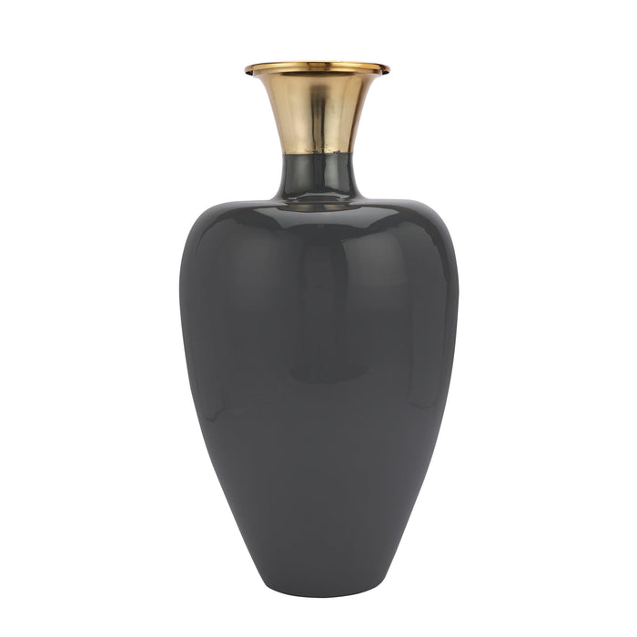 "Urn Deidra" dim Grey Brass Vase - WoodenTwist