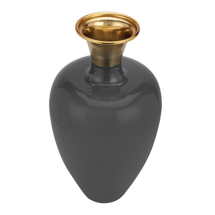 "Urn Deidra" dim Grey Brass Vase - WoodenTwist