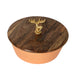 Mustard Ceramic Serving Bowl With Mangowood Lid (Set of 2) - WoodenTwist