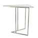 Marble Steel Triangle Nesting Table Silver shiny Nickel Finish (Large) - WoodenTwist
