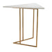 Marble Steel Triangle Nesting Table Shiny Gold Finish (Large) - WoodenTwist