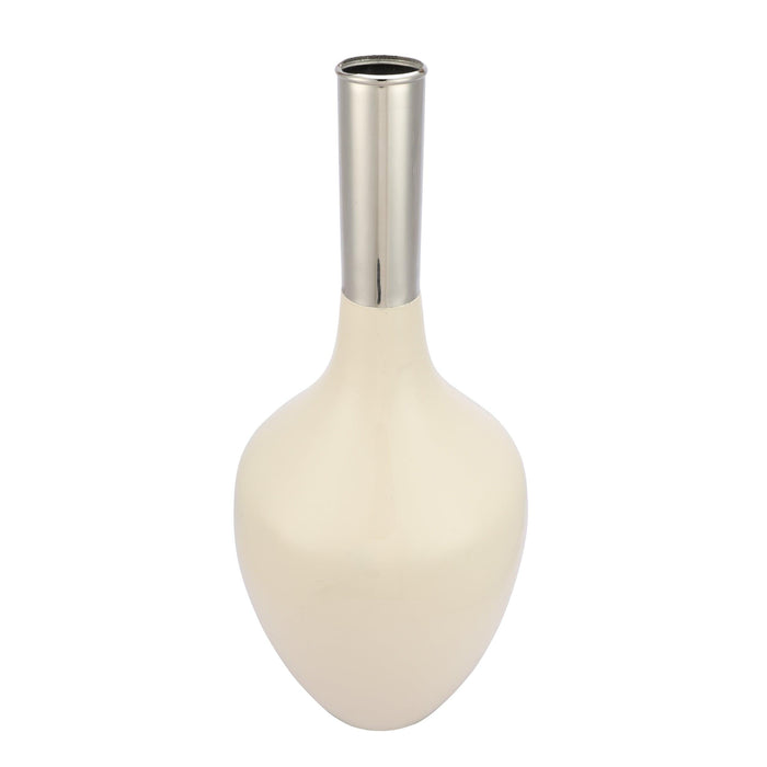Slender Deidra Fawn White Brass Vase - WoodenTwist