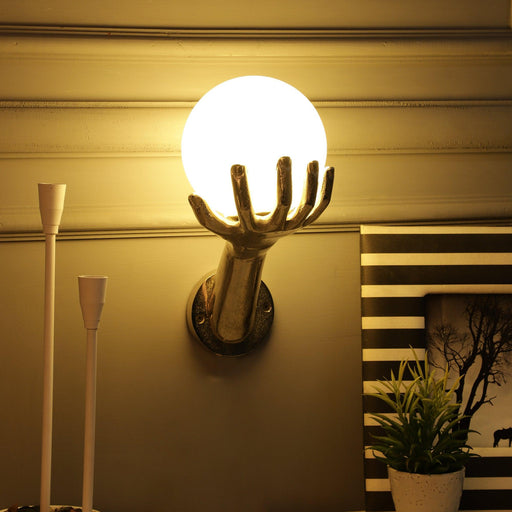 Silver Helping Hand Wall Light - WoodenTwist