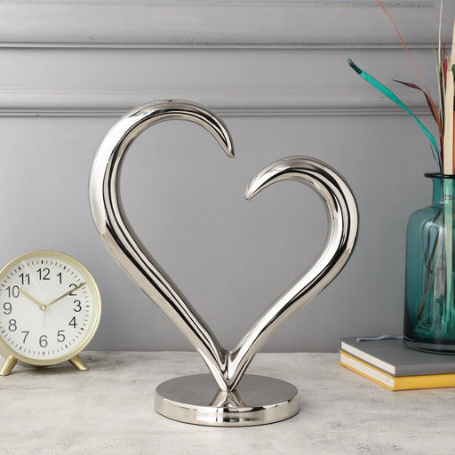 Silver Heart Sculpture - WoodenTwist