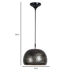 Hanging Hammered Black & Gold Single Lamp - WoodenTwist