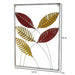 Red , Yellow & Gold Rectangular Leaves Wall Decor Set of 3 - WoodenTwist