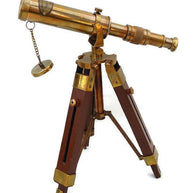 Maritime Brass Telescope with Adjustable Tripod Stand - WoodenTwist