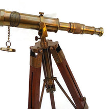 Maritime Brass Telescope with Adjustable Tripod Stand - WoodenTwist