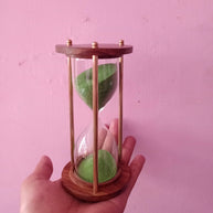 5 Minutes Brass and Wood Sand Timer Hourglass Sand - WoodenTwist