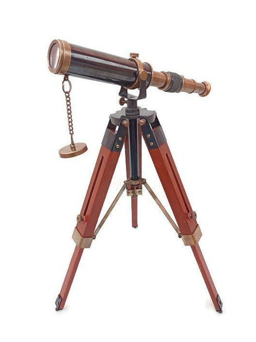 Buy Decorative Maritime Brass Telescope with Adjustable Tripod Stand Online  at woodentwist — WoodenTwist