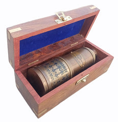 Vintage Brass Telescope Victorian 1915 with Wooden Gift Box - WoodenTwist