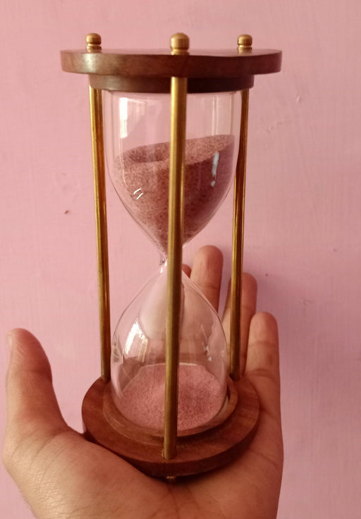 Metal Brass Antique Sand Clock - WoodenTwist