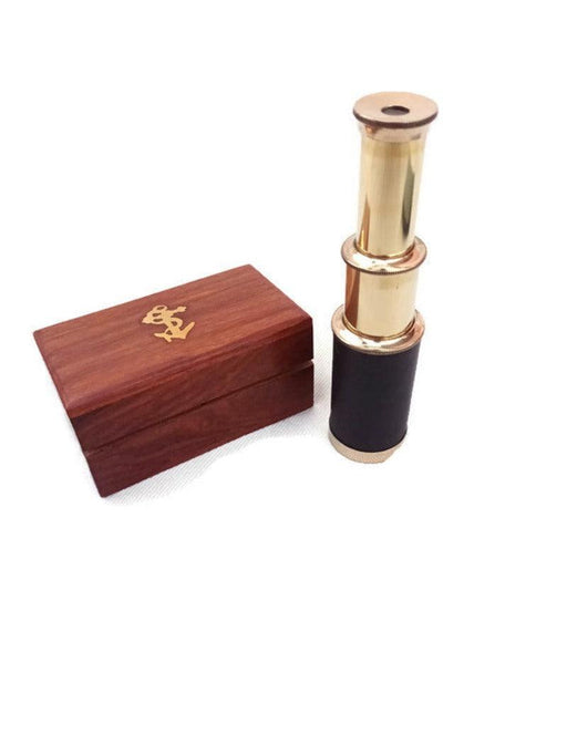 Brass Telescope with Wooden Box, Toys for Children - WoodenTwist