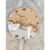 Home Ambiance Resin Wall Clock 30 x 30 CM on MDF Base Abstract Pattern with Crystal - WoodenTwist