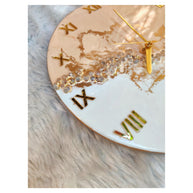 Home Ambiance Resin Wall Clock 30 x 30 CM on MDF Base Abstract Pattern with Crystal - WoodenTwist