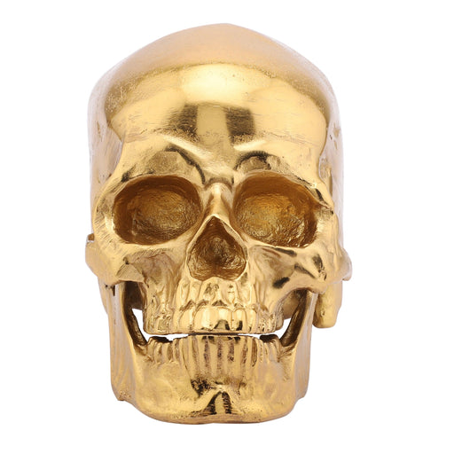 Gold Skull Head Skeleton Decoration Statue - WoodenTwist